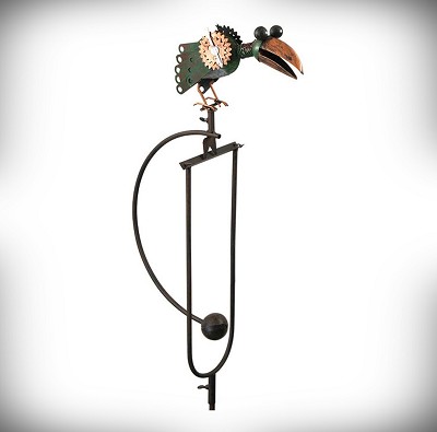 Staked Metal Mechanical Toucan Rocker 53"H 