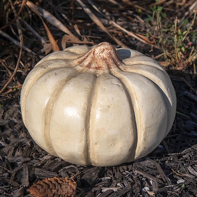 Artisanal Squash Pumpkin Statue White 