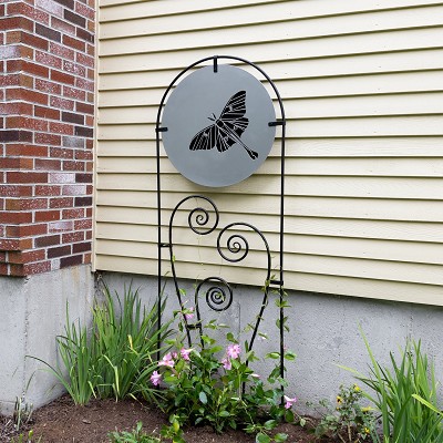 Luna Garden Trellis Silver & Black 73" 