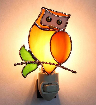 Stained Glass Nightlight Owl 