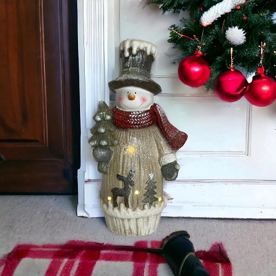 LED Snowman Door Greeter with Tree 