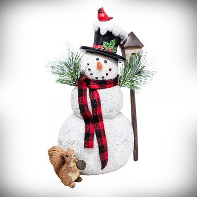 Holiday Snowman with Birdhouse and Friends 
