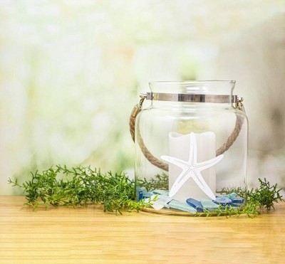 Coastal Expressions Glass LED Canister 
