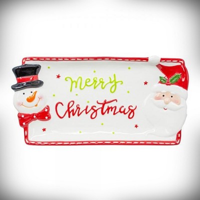 Merry Christmas Ceramic Cookie Platter 