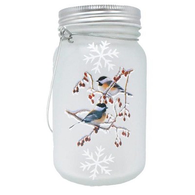 LED Chickadee Mason Jar Set of 2 