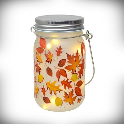 Fall Leaves LED Mason Jar Set of 2 