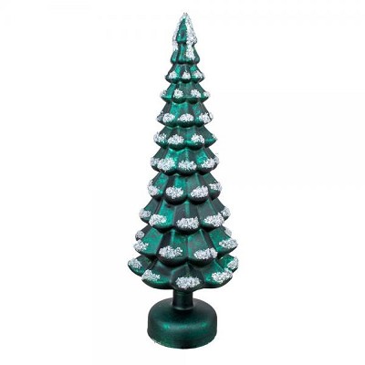 Glass LED Tree Forest Green 14.5 Inch 