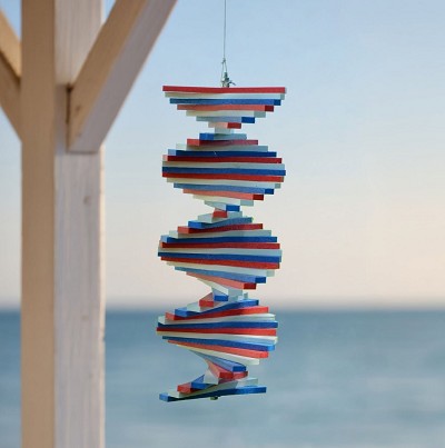 Red, White & Blue Recycled Poly Helix Spinner 