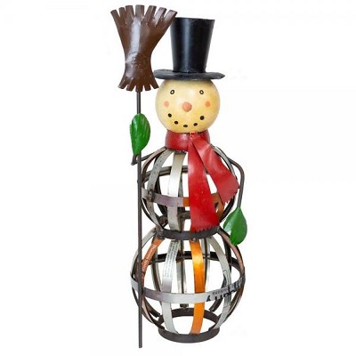 Snowman Recycled Metal Door Greeter 25" 