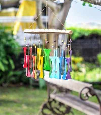 Rainbow Beaded Glass Windchime 