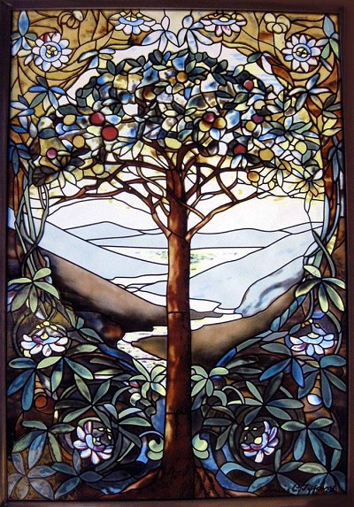 Tiffany Tree of Life Stained Glass Suncatcher 