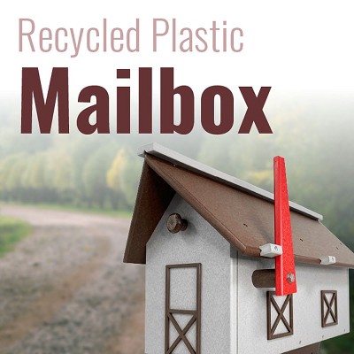 Amish Handcrafted Recycled Poly Mailbox Brown and Gray 