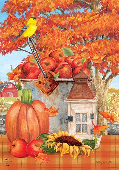 Briarwood Lane Apple Picking House Flag 