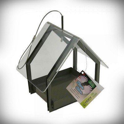 Clear Covered Fly Through Metal Platform Bird Feeder 