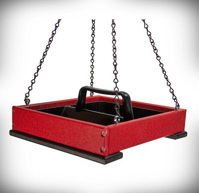 Recycled Poly Window Platform Feeder Medium Red 