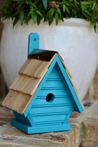 Chick Shake Shingle Birdhouse Teal 