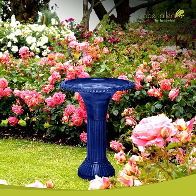 Ironstone Metal Bird Bath 18" Diameter Oceanside Blue 