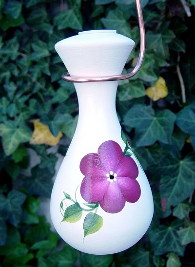 Raindrop Garnet Posy Ceramic Hummingbird Feeder 6 oz. 