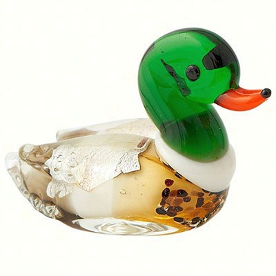 Milano Art Glass Animals Mallard Duck 