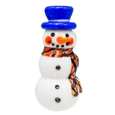 Milano Art Glass Snowman with Bue Hat 