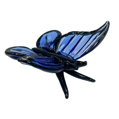 Milano Art Glass Animals Blue Morpho Butterfly 