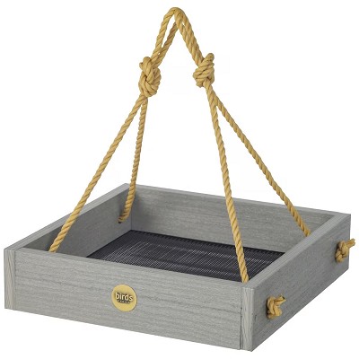 Modern Farmhouse Recycled Poly Small Hanging Platform Bird Feeder Driftwood 