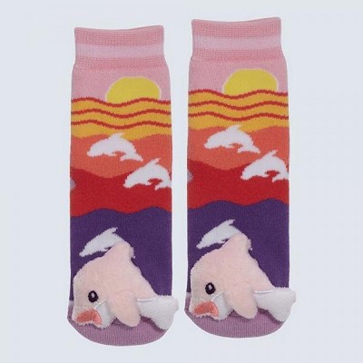 Dolphin Blue Toddler Slipper Socks 