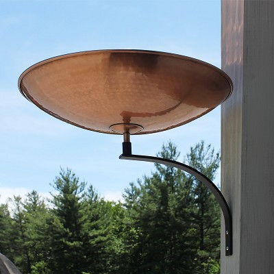 Achla Polished Copper Birdbath with Wall Bracket 