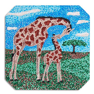 Kids DIY Diamond Dot Paint By Numbers Giraffe Canvas 