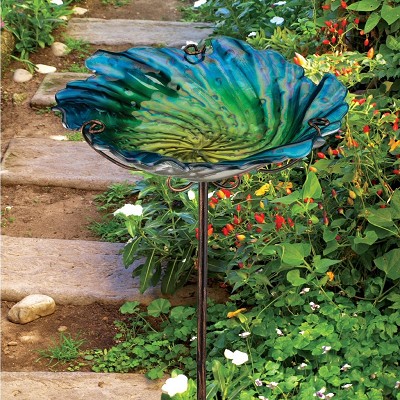 Birdbath/Bird Feeder Garden Stake Blue 