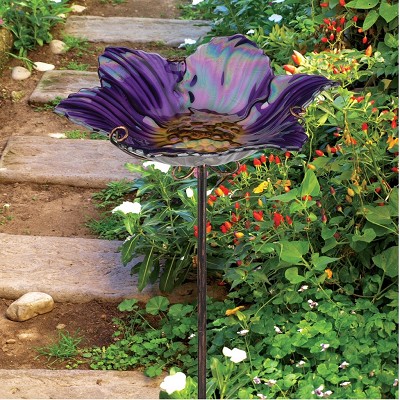 Birdbath/Bird Feeder Garden Stake Purple 