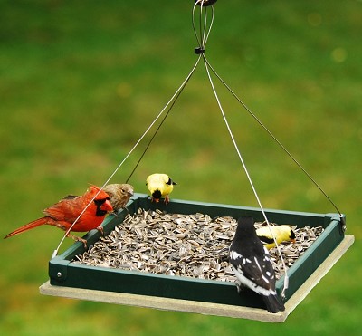 Recycled Plastic Small Hanging Platform Feeder Hunter Driftwood 