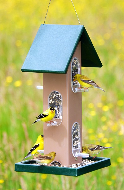 Rubicon Recycled Plastic Deluxe Tube Feeder with Seed Tray 