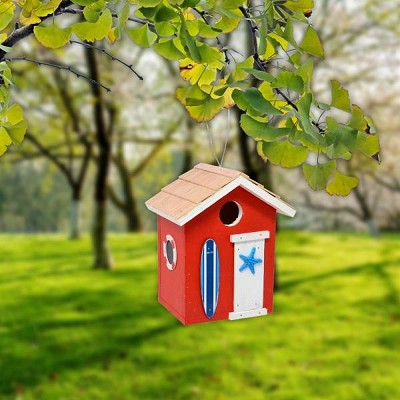 Red Coastal Cabana Birdhouse 
