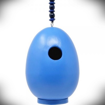 Blue Egg Shaped Bird House 