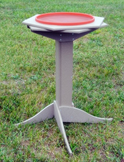 Deluxe Recycled Poly Heated Double Ring Pedestal Bird Bath 