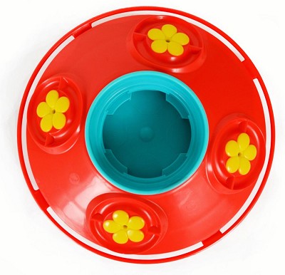 Dr. JB's Replacement Hummingbird Feeder Base 4-Port Original Blue Inner Base Yellow Flowers 