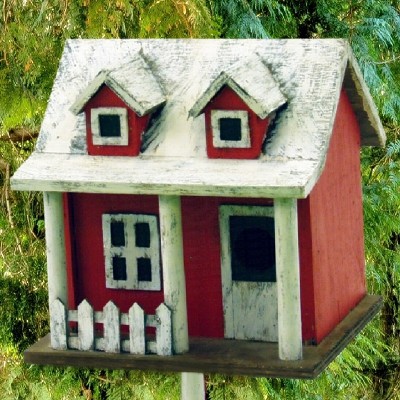 Picket Fence Cottage Bird House 