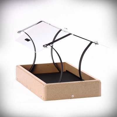 Recycled Plastic Medium Fly-Through Bird Feeder w/Clear Acrylic Roof 