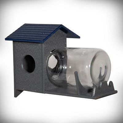 Recycled Poly Squirrel Jar Feeder Blue/Gray 