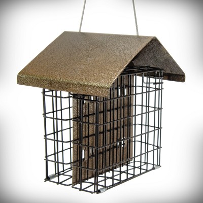 Metal House Double Suet Feeder Bronze 