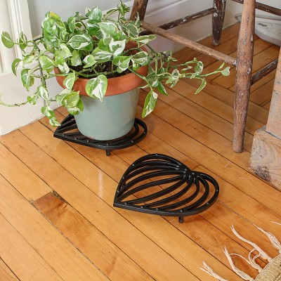 Cast Iron Leaf Trivets 8-1/8" Dia. Set of 2 