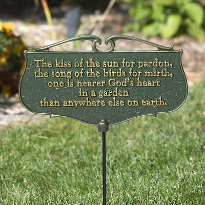 The Kiss of the Sun Garden Poem Sign 