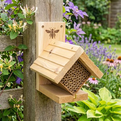 Diamond Western Cedar Mason Bee House with Replaceable Tubes 
