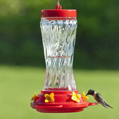 Audubon Swirl Glass Hummingbird Feeder 16 oz. 
