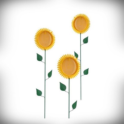 Sunflower Mesh Garden Stake Bird Feeder 3/Pack 