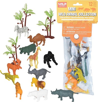 Mini Wild Animal 12-Piece Collection Polybag 