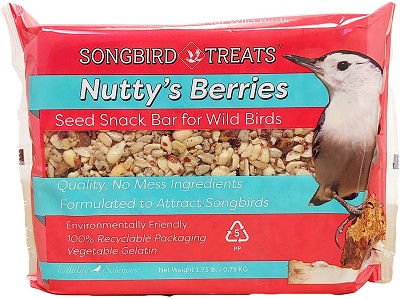 Songbird Treats Nutty's Berries Seed Bar 1.6 lb. 8/Pack 